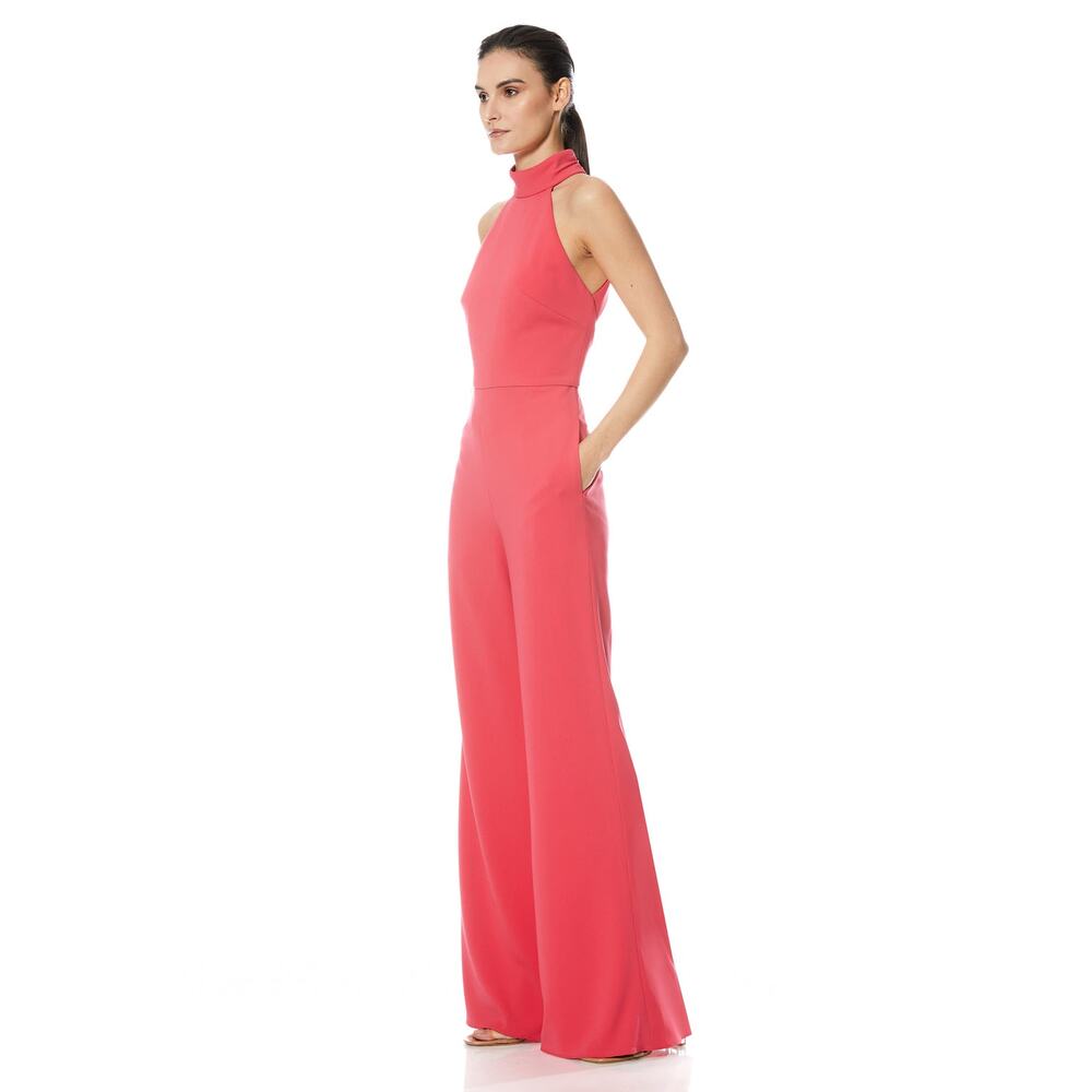 Theia Aerilyn Halter Jumpsuit in color Geranium Size 4 NWT - Picture 3 of 7